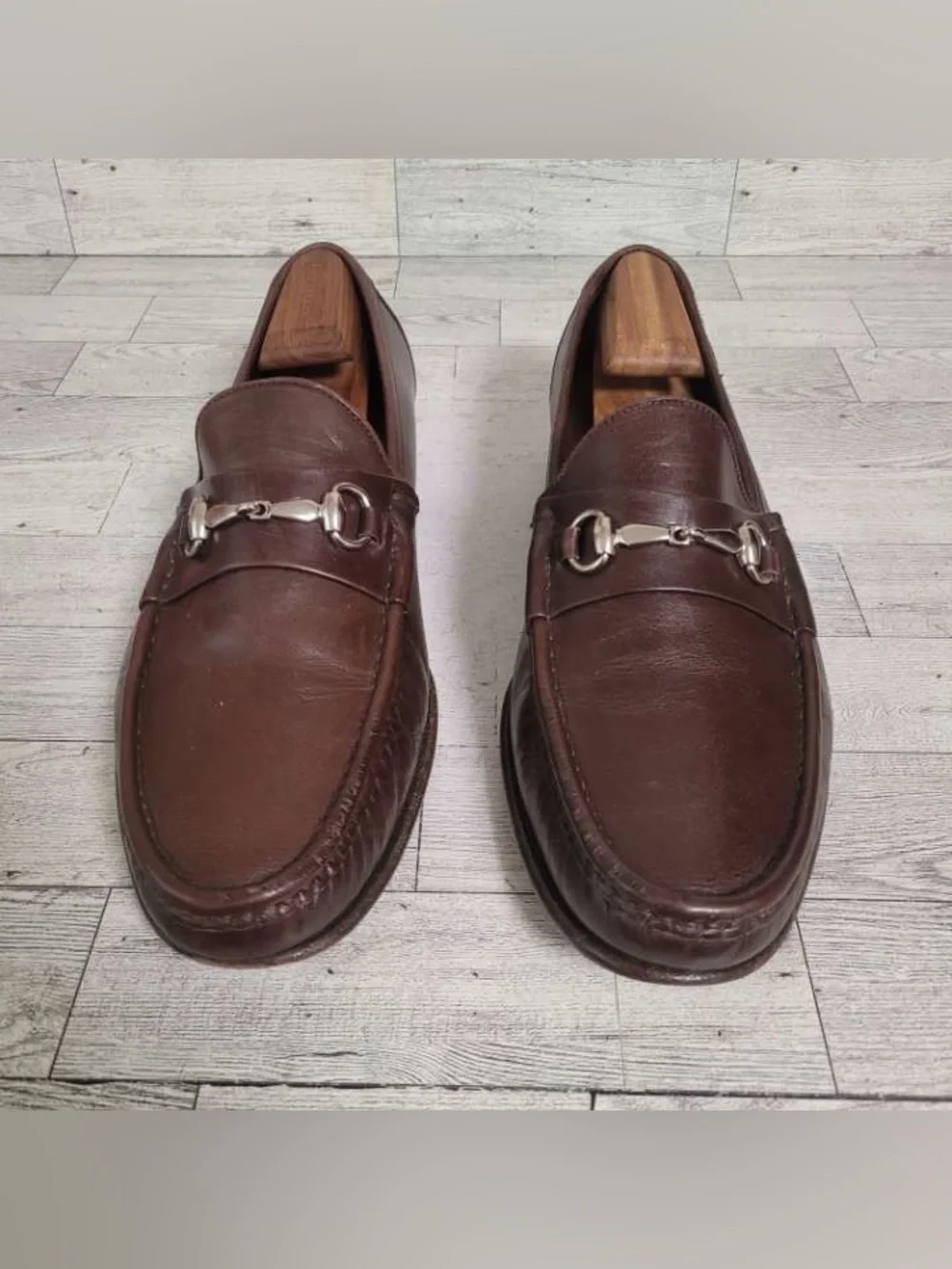 Men's Allen Edmonds Verona Brown Leather Horse Bit Loafers Size 10 Italy Made